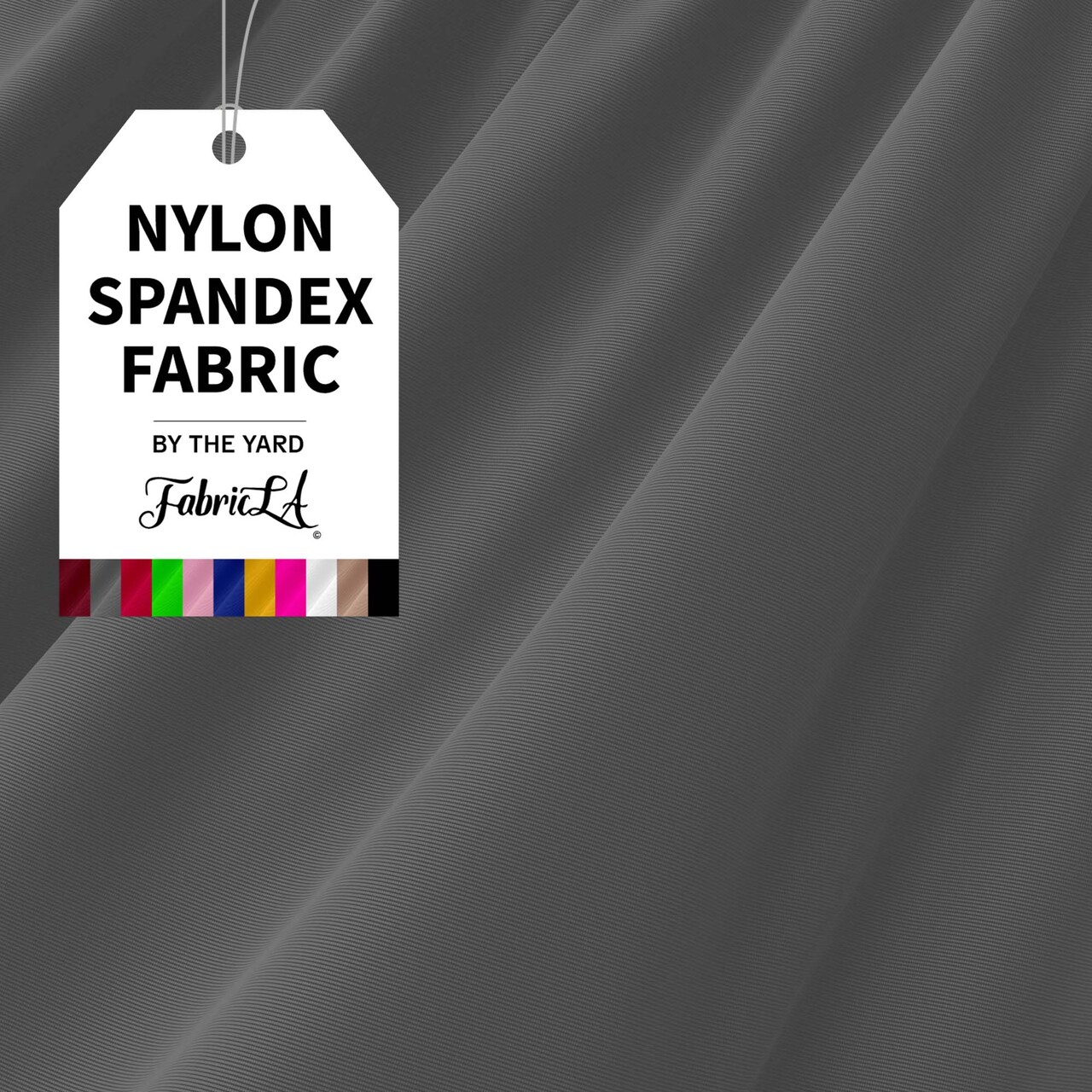 FabricLA | Nylon Spandex | 4 Way Stretch | Swimwear Tricot Fabric | Silver | 1-Yard